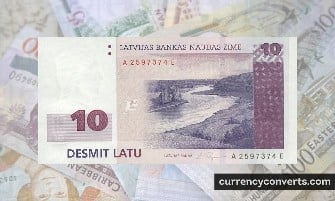 Latvian Lats LVL currency banknote image 3
