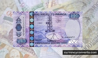 Rwandan Franc RWF currency banknote image 3